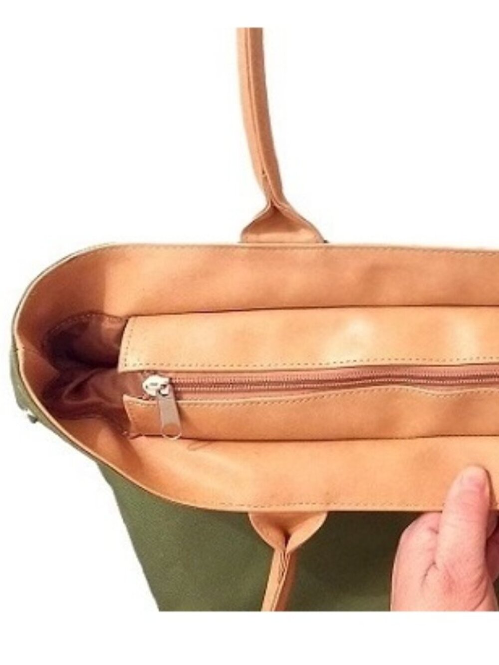 Green Canvas Nylon Tote - Picture 3 of 9